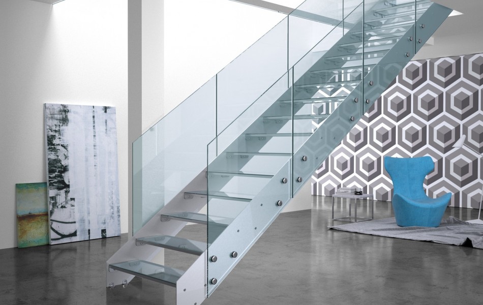 Schody FUTURA - są to schody o eleganckiej i prostej linii, wykonane ze stali konstrukcji. 