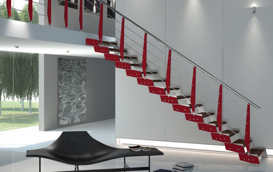 Schody LOFT -  metalowa konstrukcja daje schodom nowoczesny wygląd. Można go dopasować do każdego rodzaju wnętrza dobierając dekoracyjne kartery i balustrady. 